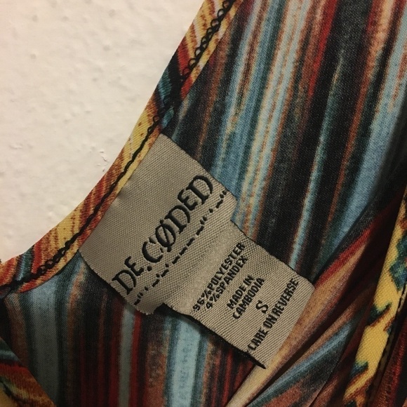 Sundress Decoded Size Small Belted Multicolor V Neck - Picture 9 of 11